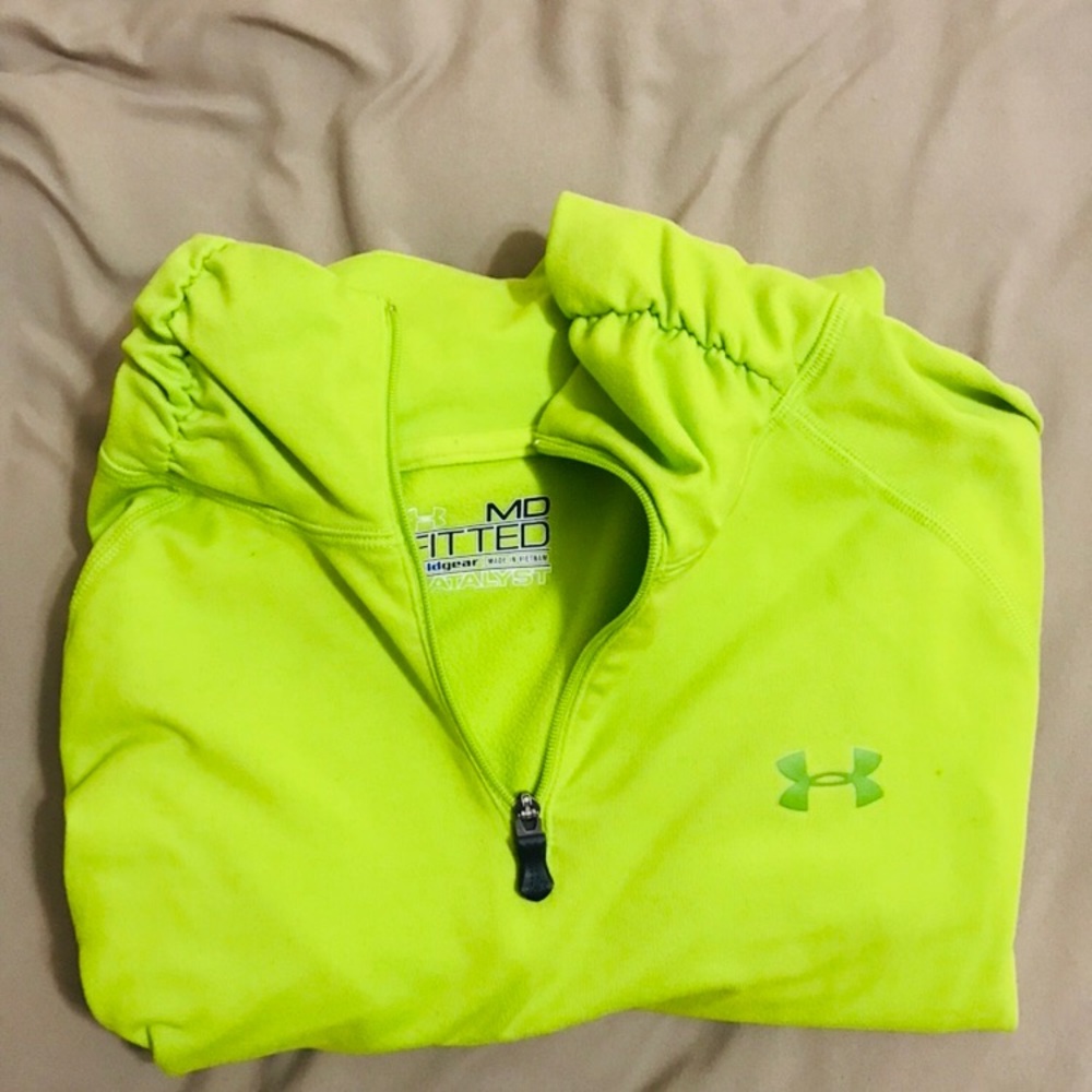 Lime green under armour shirt
